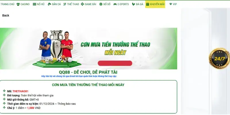 Khuyến mãi được cập nhật liên tục cho người dùng
